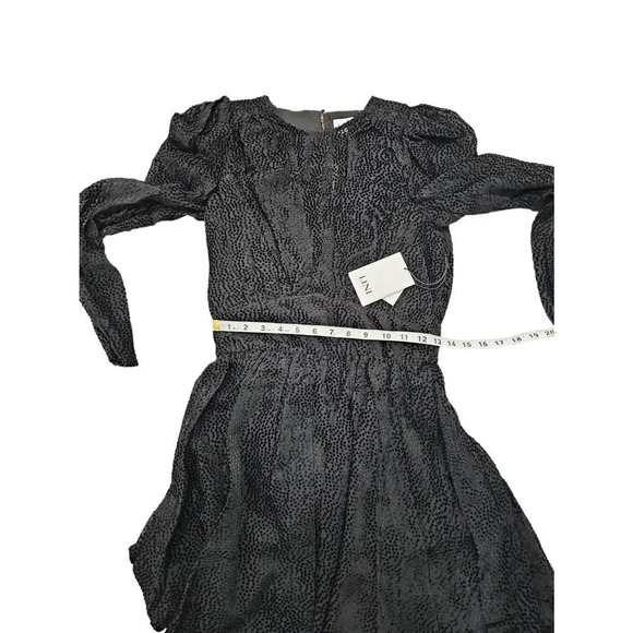 New LINI Gemma Velvet Polka Dot Long Sheer Sleeves Mini Cocktail Dress S - Picture 12 of 13